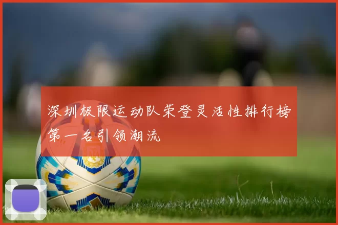 深圳极限运动队荣登灵活性排行榜第一名引领潮流